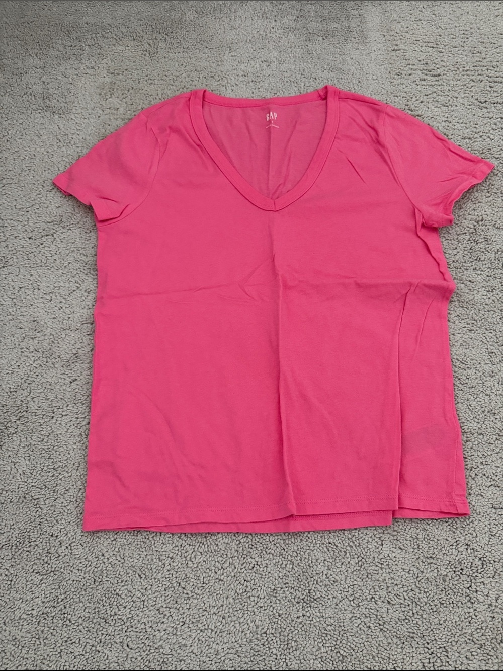 GAP Bright Pink V-Neck Short Sleeve Tee